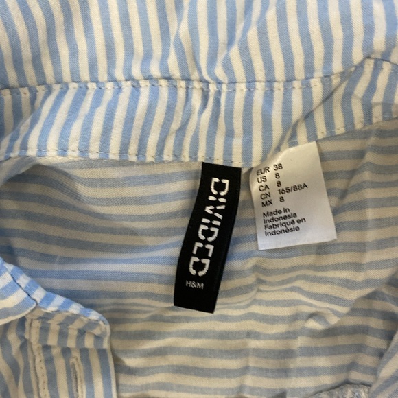 H&M Divided Blue and White Striped Button Down - Picture 2 of 6